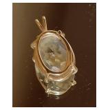 Elegant Large Citron Gemstone Pendant