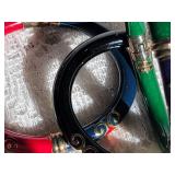 Gold over Sterling Italian Menegatti Enamel Bangle Bracelets