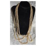 Three Strands of Elegant Pearl Necklaces ~ 28"
