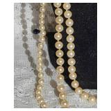 Three Strands of Elegant Pearl Necklaces ~ 28"