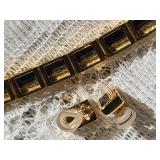 18K Yellow Gold and Black Coral Bracelet and Earrings by Bernard K Passman ~ LE, 58g