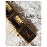 18K Yellow Gold and Black Coral Bracelet and Earrings by Bernard K Passman ~ LE, 58g