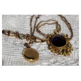 Victorian Jeweled Brooch and Locket