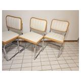Marcel Breuer Cesca Style Cantilever Dining Chairs ~ set of 4