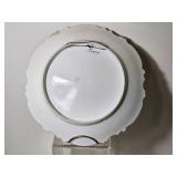 French Limoges Hand-Painted Charger with Blue Jays, Signed Dubois