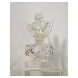 Gundersen Pairpoint Clear Art Glass Perfume Bottle with Stopper
