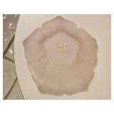 Viking Glass Satin Lotus Dishes, Pair