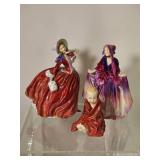 Group of Royal Doulton Hand-Painted Porcelain Figures