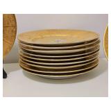 Set of O & J Germany Hand-Painted 22K Gold Cabinet Plates