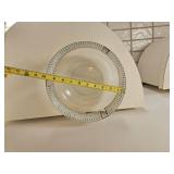 Vintage Clear Glass Daisy Rim Serving Bowl with Black Stripe Border