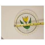 Kosta Boda Hand-Painted Tulip Glass Plates, Set of Four