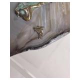 Malcolm Moran Bronze Sculpture on Agate Base, Child on Swing