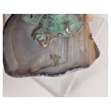 Malcolm Moran Bronze Sculpture on Agate Base, Child on Swing