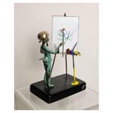 Malcolm Moran Mixed-Media Bronze Figure at Easel Sculpture (1972)