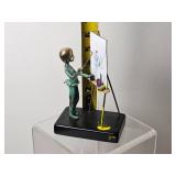 Malcolm Moran Mixed-Media Bronze Figure at Easel Sculpture (1972)