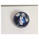 Hand-Blown Studio Art Glass Paperweight, Signed Quentin Flem