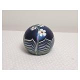 Hand-Blown Studio Art Glass Paperweight, Signed Quentin Flem