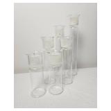 Clear Glass Cylinder Votive & Tealight Candle Holders, Set of 6