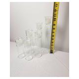 Clear Glass Cylinder Votive & Tealight Candle Holders, Set of 6