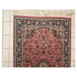 Persian-Style Wool Area Rug with Central Medallion and Fringe