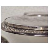 Sterling Silver Compote Bowl with Etched Glass Wine Coaster