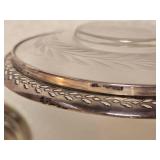 Sterling Silver Compote Bowl with Etched Glass Wine Coaster