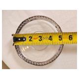 Sterling Silver Compote Bowl with Etched Glass Wine Coaster