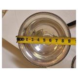 Sterling Silver Compote Bowl with Etched Glass Wine Coaster