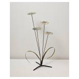 Mid Century Brutalist Metal Daisy Sculpture Signed Bronson