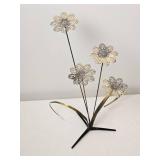 Mid Century Brutalist Metal Daisy Sculpture Signed Bronson