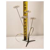 Mid Century Brutalist Metal Daisy Sculpture Signed Bronson