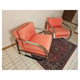 John Mascheroni MCM Chrome Lounge Chairs for Swaim Originals, Pair