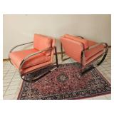John Mascheroni MCM Chrome Lounge Chairs for Swaim Originals, Pair