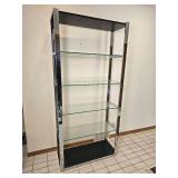 Vintage Milo Baughman-Style Chrome Shelving Unit  A