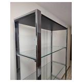 Vintage Milo Baughman-Style Chrome Shelving Unit  A