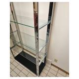 Vintage Milo Baughman-Style Chrome Shelving Unit  A