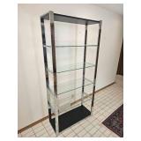 Vintage Milo Baughman-Style Chrome Shelving Unit B