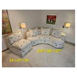 Bago Upholstered Swaim Originals Kidney Bean Sofa with Matching Lounge Chair