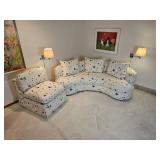 Bago Upholstered Swaim Originals Kidney Bean Sofa with Matching Lounge Chair