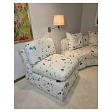 Bago Upholstered Swaim Originals Kidney Bean Sofa with Matching Lounge Chair