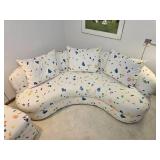 Bago Upholstered Swaim Originals Kidney Bean Sofa with Matching Lounge Chair