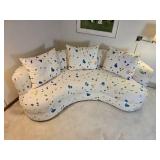 Bago Upholstered Swaim Originals Kidney Bean Sofa with Matching Lounge Chair