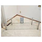Modern Contemporary Glass and Chrome Entertainment Stand