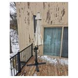 Adjustable Outdoor Patio Umbrella with Offset Base - 115-Inch Coverage