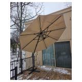 Adjustable Outdoor Patio Umbrella with Offset Base - 115-Inch Coverage