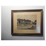 Original Hand-Colored Lithograph “Barbizon – L’AubergeGanne” by Maurice Jacque, c.1880