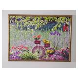 Large Framed Garden Floral Display Photographic Print on Canvas
