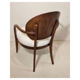 Walnut Upholstered Contemporary Oval Armchair