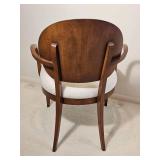 Walnut Upholstered Contemporary Oval Armchair