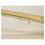 MCM Vintage Brass Cube Side Table with Glass Top